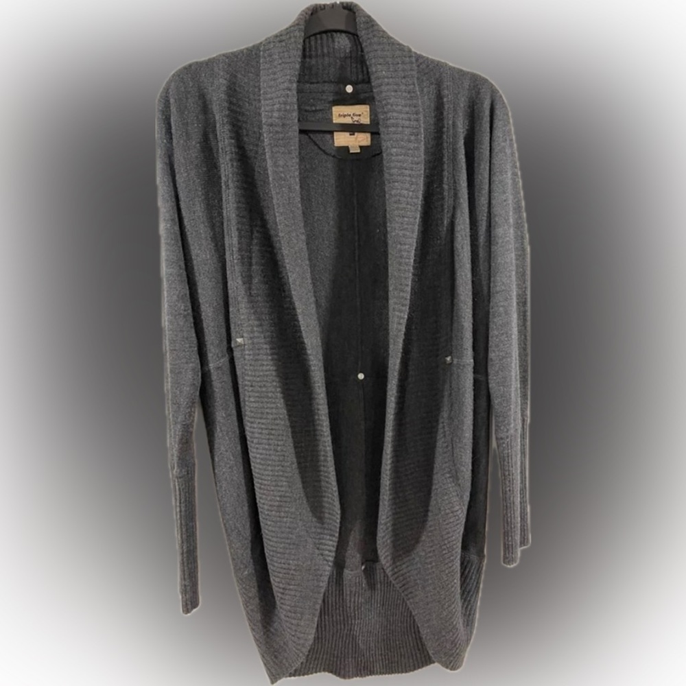 Triple Five Soul Charcoal Gray Open-Front Cardigan